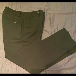 WHBM OLIVE GREEN SLIM FIT SLACKS